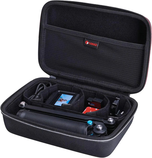 Hard Case for Gopro Hero 11/10 /9 / 8 / 7 / 6 / 5 / Hero (2018) or Gopro MAX Waterproof Digital Action Camera,Fit 8.5'' X 5.5'' X 2'' Camera ,With 4 Moveable Dividers