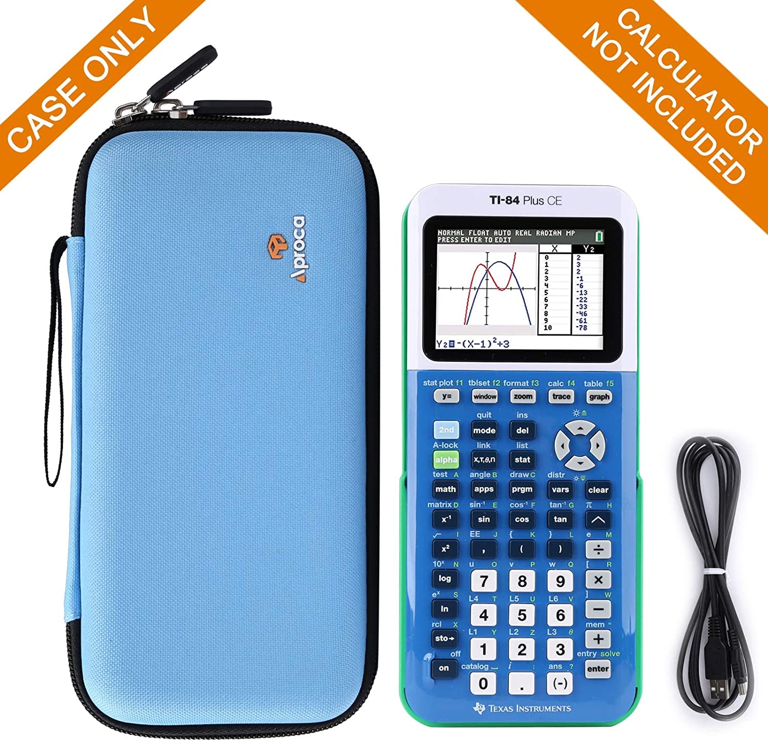 Hard Storage Travel Carrying Case, for Texas Instruments TI-84 plus Ce/Ti-Nspire CX II CAS Color Graphing Calculator