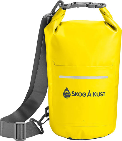 Skog Å Kust Drysåk Waterproof Floating Dry Bag with Exterior Zippered Pocket | for Kayaking, Rafting, Boating, Swimming, Camping, Hiking, Beach, Fishing | 10L & 20L Sizes