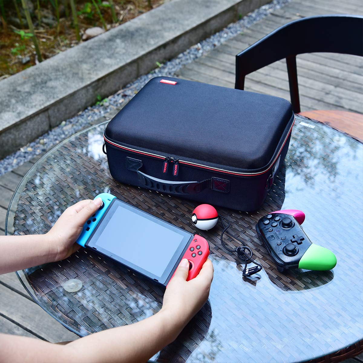 Deluxe Carrying Case Compatible with Nintendo Switch and Switch OLED 2021, Travel Bag Fit Switch Pro Controller