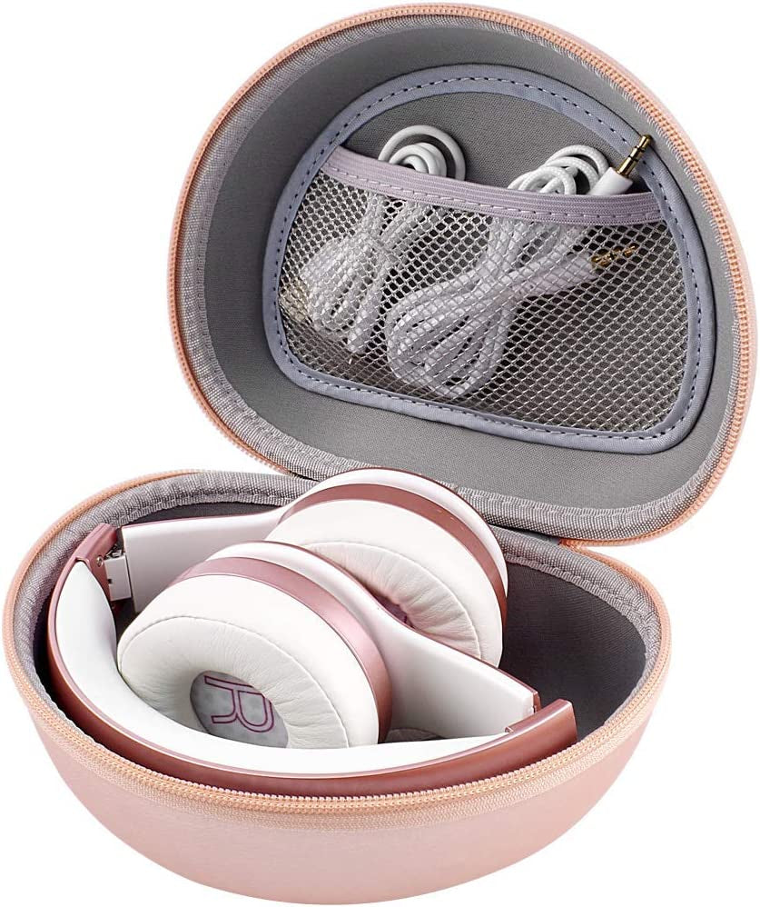 Headphone Case for Picun P26 / for Beats Solo3 2/ for Beats Studio3/ for Elecder I39 On-Ear Headphones More Foldable Bluetooth Wireless Headset (Extra Large) - Rose Gold