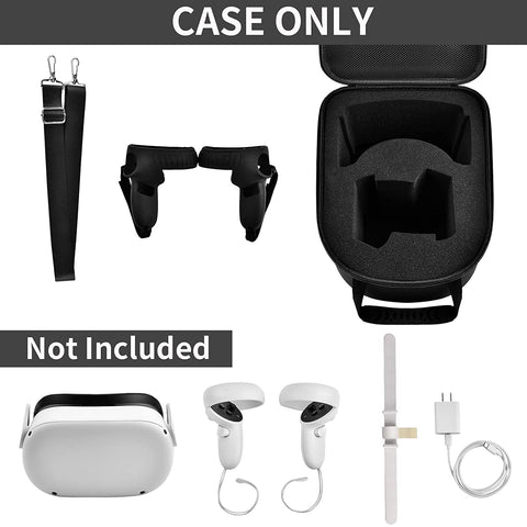 Casmilee Carrying Case Compatible with Oculus Quest 2 Advanced All-In-One Virtual Reality Headset, Box for VR Gaming Headset & Touch Controllers, with 2 Touch Controller Grip Cover Accessories
