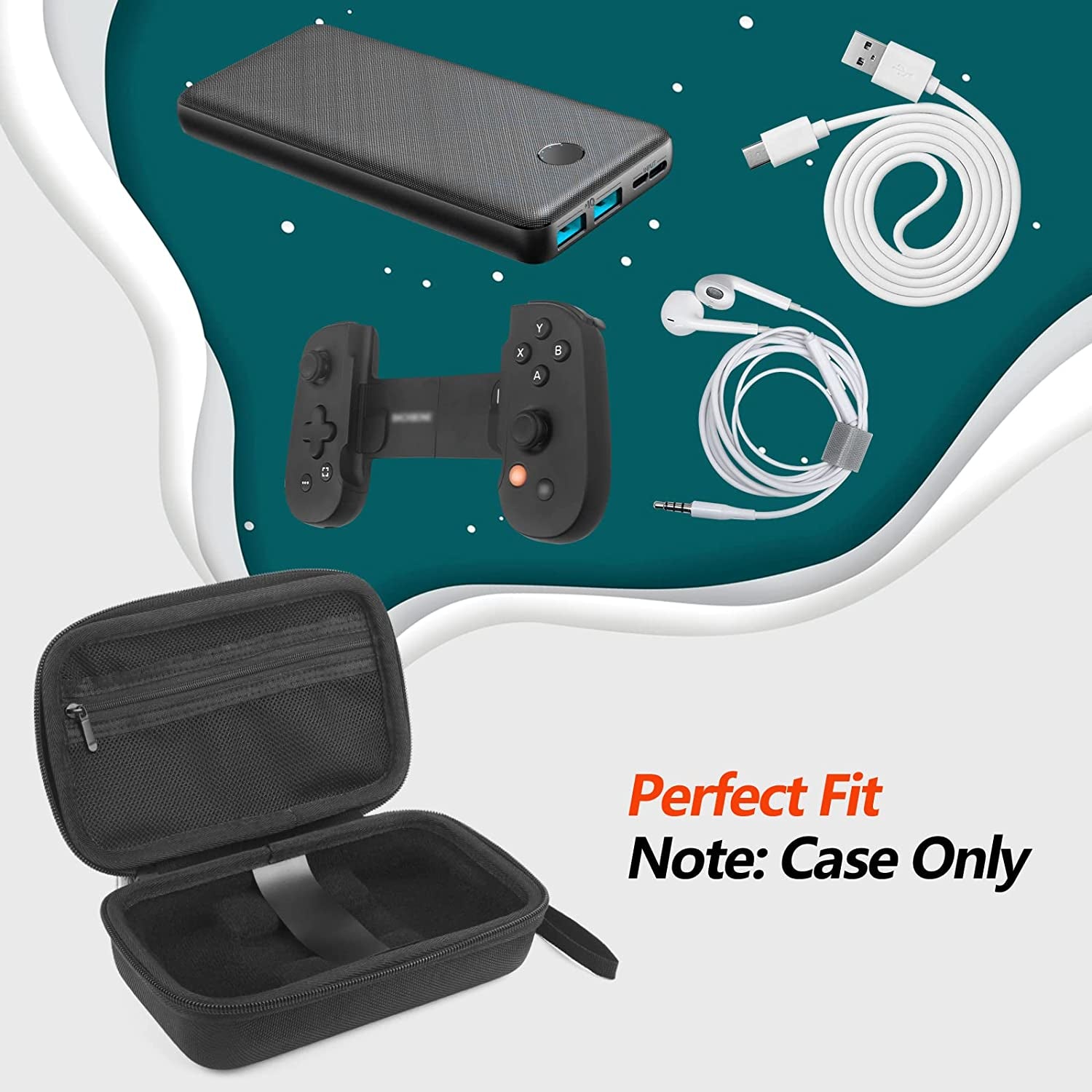 Hard Case for Backbone One Mobile Gaming Controller[Shockproof] Carrying Case for Backbone One with Wristband,Keychain and Net Pocket for Accessories(Case Only)
