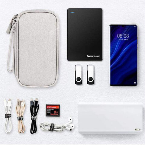 Electronic Organizer Bag, Waterproof Portable Electronic Organizer Travel Accessories Cable Bag Universal Cord Storage Case for Cable/Cord Storage, Charging Cable, Cell Phone, Power Bank, Kid’S Pens