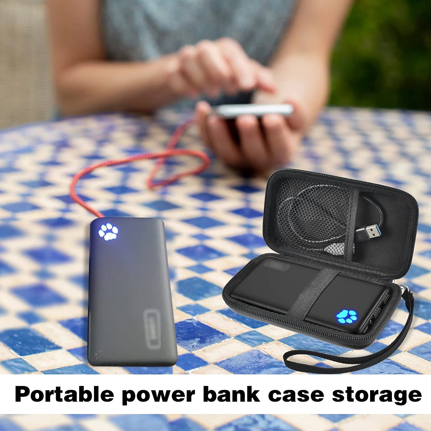 Case Compatible with Iniu/For Anker Portable Charger 10000Mah Power Bank, Hard Travel Carrying Storage Bag for Apple Magsafe Battery Pack Fit for USB and Accessories [2022 Version] (Box Only) - Black