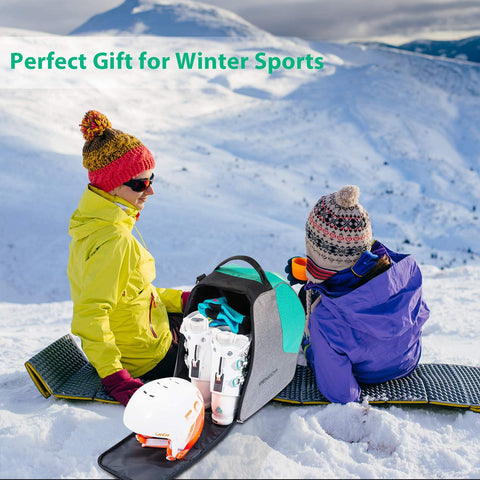 PENGDA Ski Boot Bag -Ski Boots Snowboard Boots Bag Waterproof Travel Boot Bag for Ski Helmets, Goggles, Gloves, Ski Apparel & Boot Storage(2 Separate Compartments)