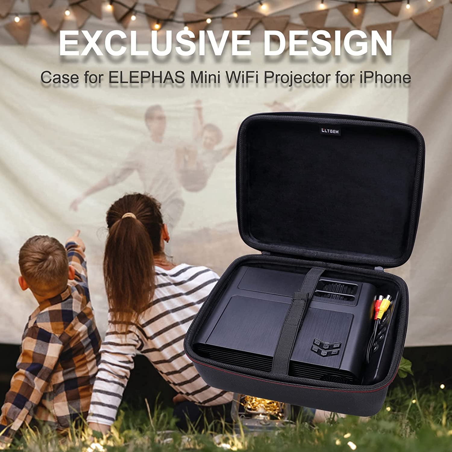 LTGEM EVA Hard Case for ELEPHAS Mini Wifi Projector(2023 Upgraded) - Travel Protective Carrying Storage Bag