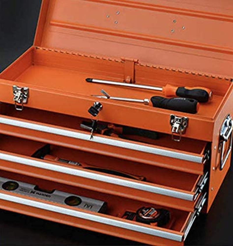 Edward Tools Portable Metal Tool Box with Drawers 20”- Keyed Center Lock for Security - Powder Coated Scratch Resistant Finish - Heavy Duty Chest Latches - Full Extension Drawers