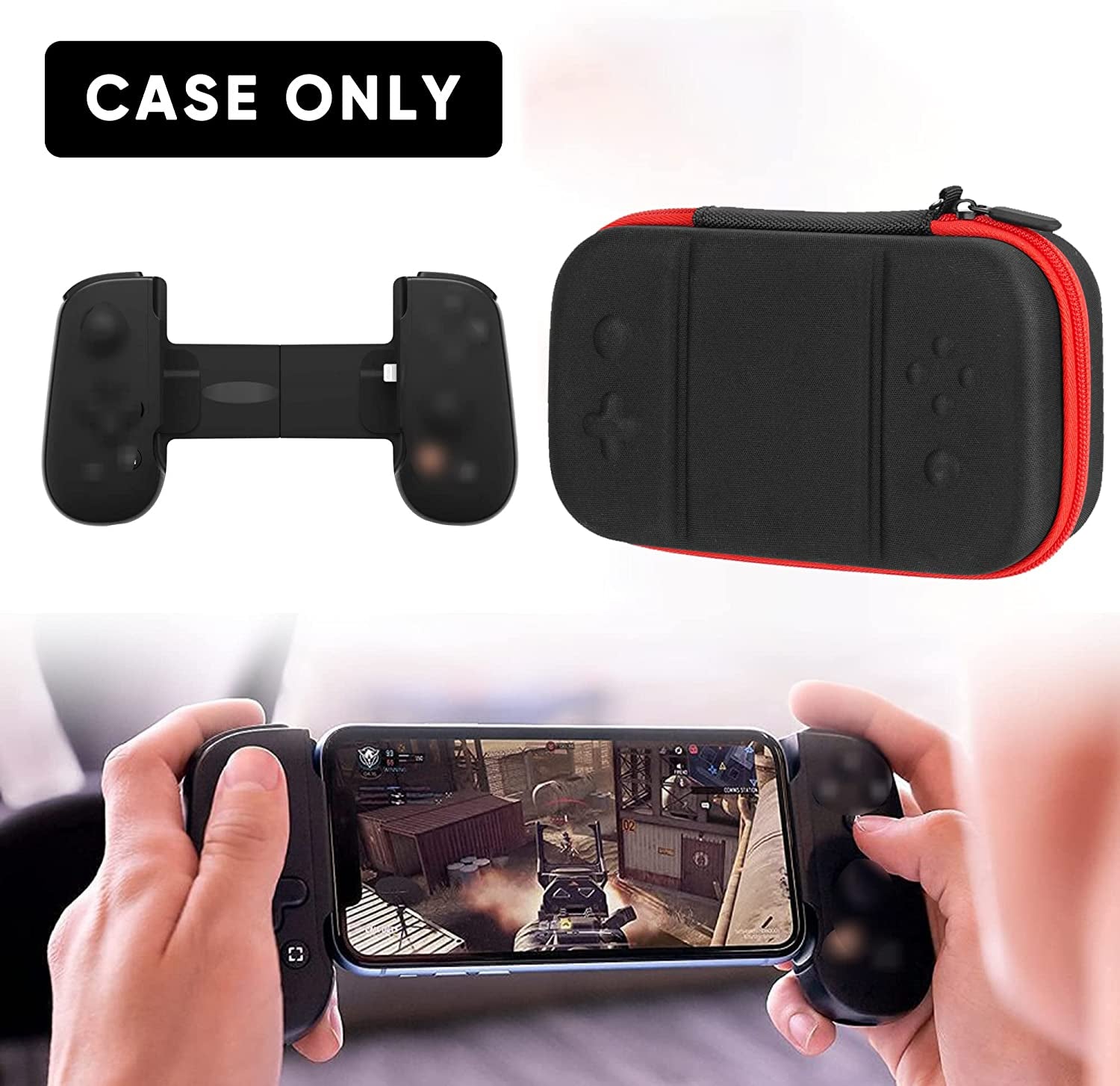 Gamepad Carrying Case Compatible with Backbone One Gaming Controller with Wrist Strap and Mesh Pocket for Accessories.(Case Only)