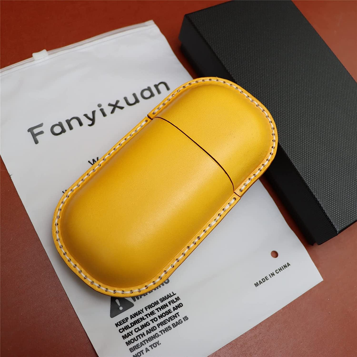 Fanyixuan Leather Glasses Case Cowhide Vintage Men and Women Nearsighted Glasses Sunglasses Travel Anti-Crush Storage Box