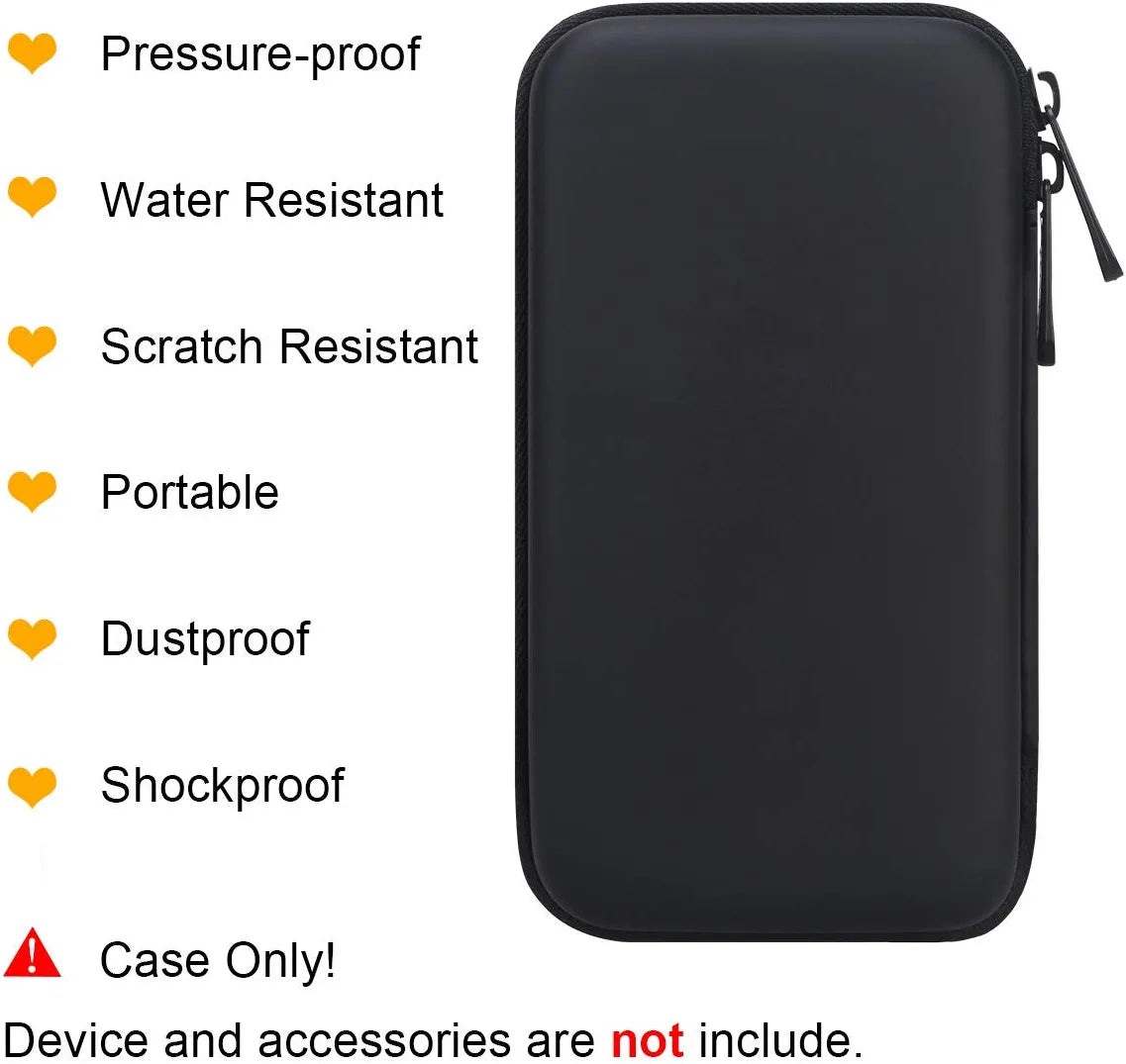 Carrying Case Hard Protective Case Impact Resistant Travel Power Bank Pouch Bag USB Cable Organizer for Earbuds, Cable Cords, Charger Adapter, Electronic Accessories Case Wallet, Black