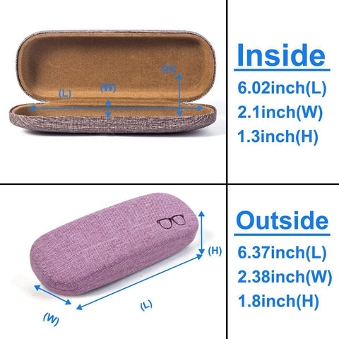 Voitead Hard Shell Clamshell Eyeglasses Case, 3 Piece Unisex Portable Glasses Protection Case for Men and Women