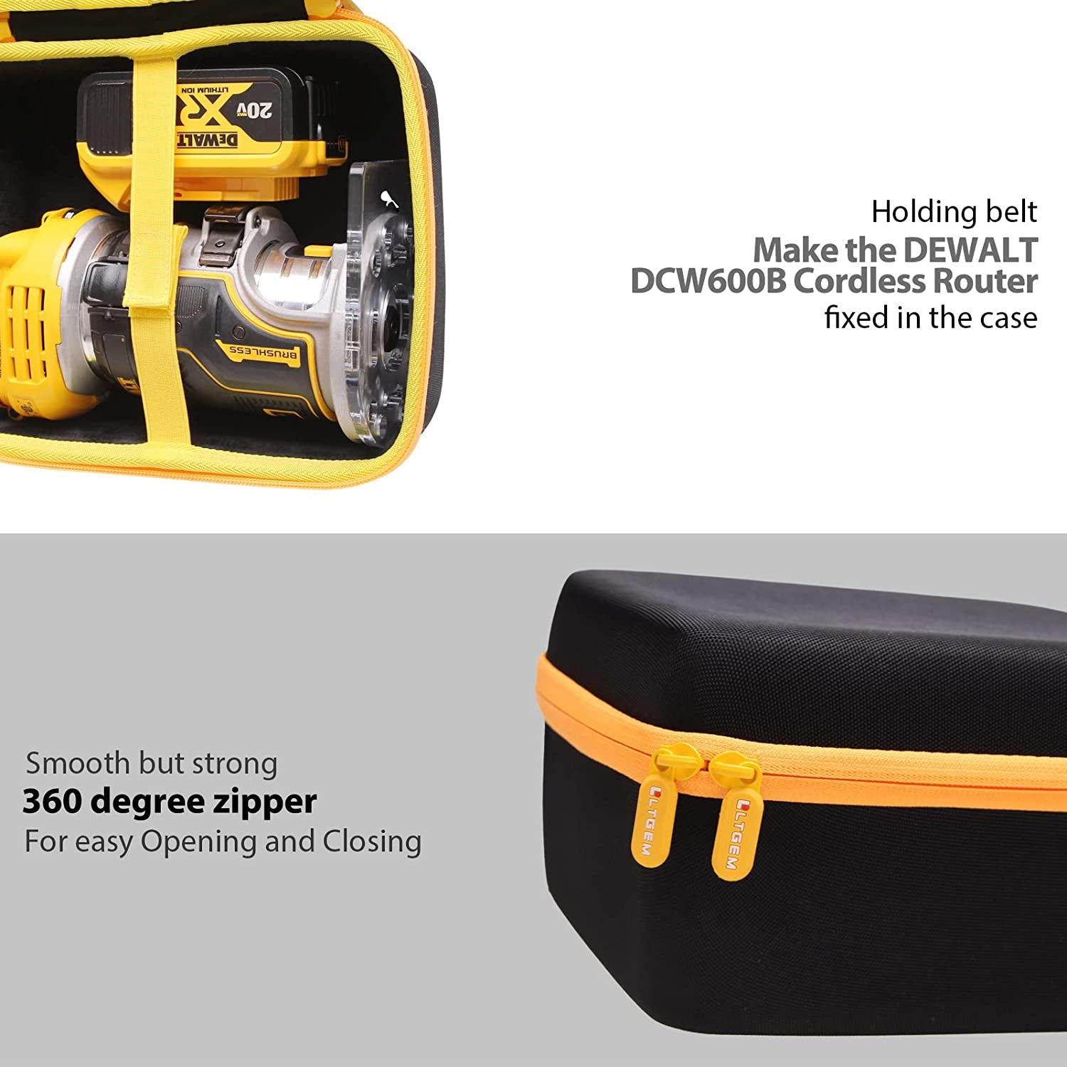 EVA Hard Case for DEWALT DCW600B Cordless Router/Dwp611 Router - Travel Protective Carrying Storage Bag