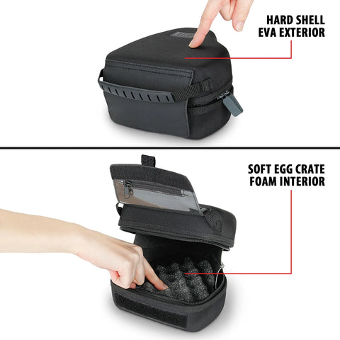 Hard Shell DSLR Camera Case (Black) with Molded EVA Protection, Quick Access Opening, Padded Interior and Rubber Coated Handle-Compatible with Nikon, Canon, Pentax, Olympus and More