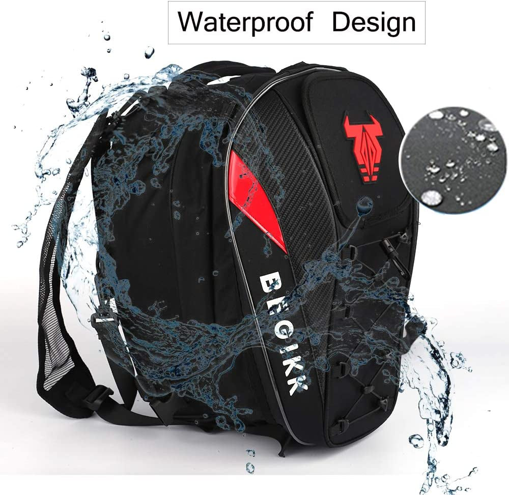 Motorcycle Tail Bag Seat Bag - Dual Use Motorcycle Backpack Waterproof Luggage Bags Motorbike Helmet Bag Storage Bags