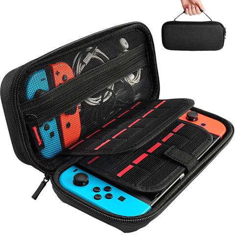 Protective Hard Shell Switch Carrying Case for Nintendo Switch/Switch OLED, with 20 Games Cartridges & Accessories