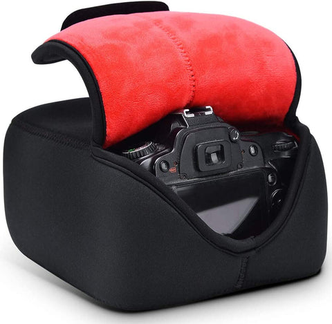DSLR SLR Camera Sleeve Case with Neoprene Protection, Compatible for Nikon, Canon, Pentax, Sony and More Black