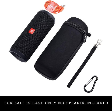 Hard Carrying Travel Case for JBL Flip 4/ Flip 5/ Flip 6/ Flip 3 Splash Proof Bluetooth Portable Stereo Speaker, Fits USB Cable（Black）