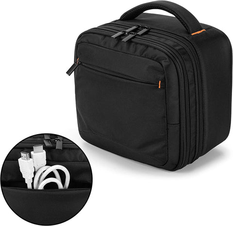 CURMIO Double Layers Projector Case, Mini Projector Carrying Bag Compatible with DR.J Professional and QKK Mini Projector, Black