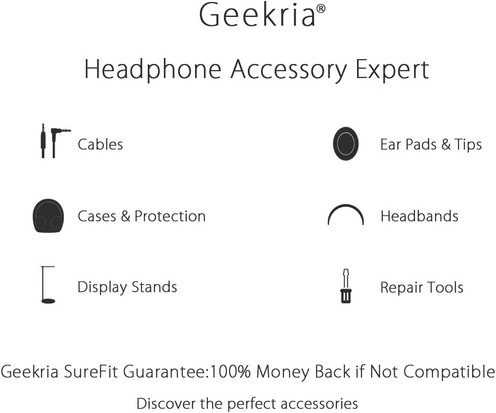 Geekria Shield Headphones Case for Lay Flat Call Center Headset, Replacement Hard Shell Travel Carrying Bag with Cable Storage, Compatible with Bose QC35 II, QCSE, Grado Sr80I (Grey)