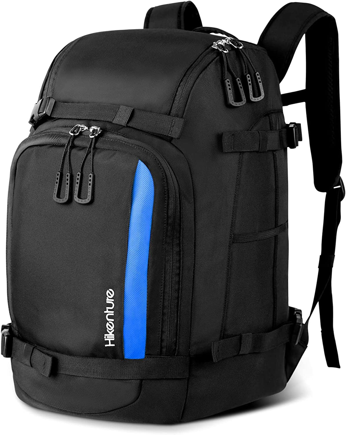 Hikenture Ski Boot Bag Backpack, 50L Padded Ski Bag & Snowboard Boot Bag with Drain Holes, Large Capacity Water-Resistant Ski Travel Bag for Ski Boots, Helmet, Goggles, Clothes, Gloves, Snowboard Gear