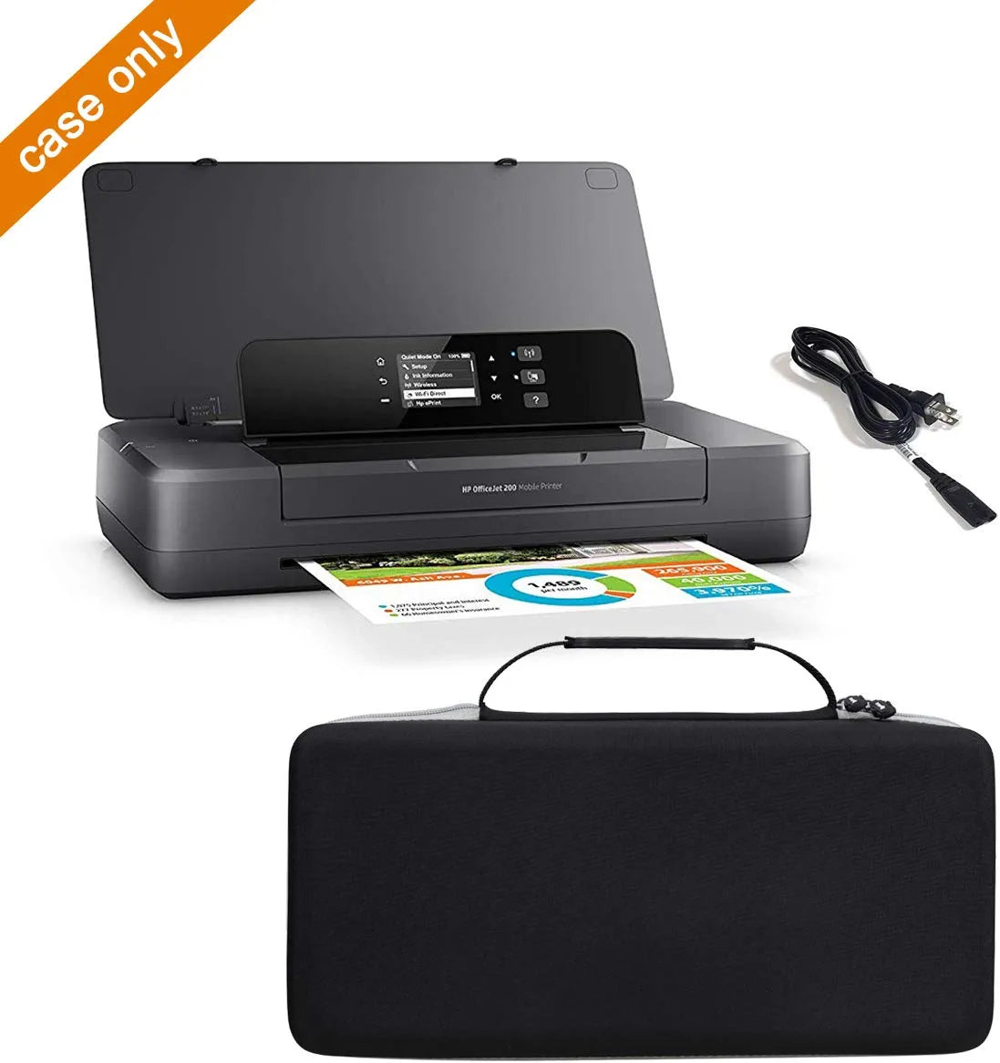 Hard Travel Storage Case Fit HP Officejet 250 All-In-One Portable Printer Wireless Mobile Printing CZ992A (Black)