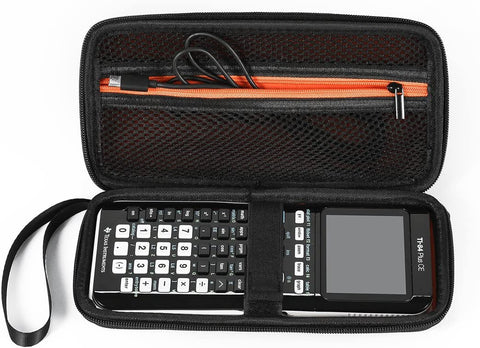 Hard Graphing Calculator Case Compatible with Texas Instruments TI-84 plus CE/TI-84 Plus/Ti-83 plus Ce/Casio Fx-9750Gii, Extra Zipped Pocket for USB Cables, Manual, Pencil, Ruler, Black