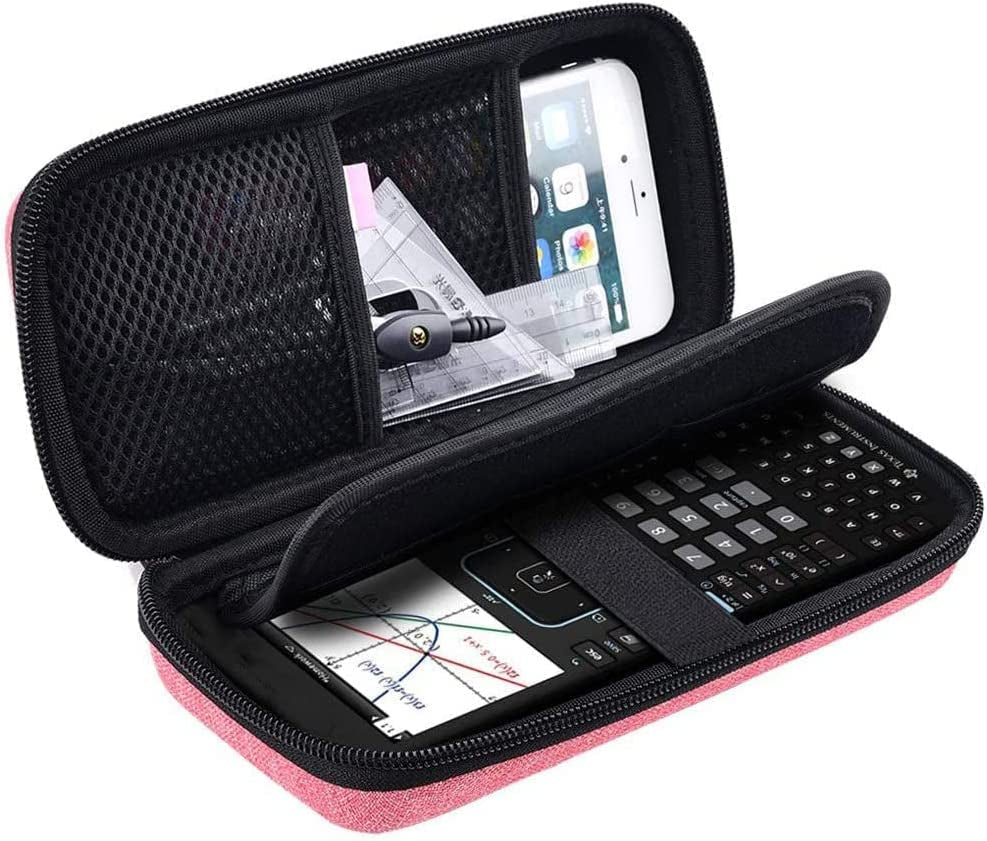 Graphing Calculator Case for Texas Instruments TI-84 plus CE Color Graphing Calculator, Also Fits for TI-83 plus Casio Fx-9750Gii, Large Capacity for Pens,Cables and Other Accessories-Pink, Box Only