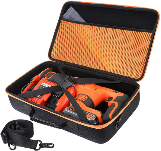 Hermitshell Hard Travel Case for BLACK+DECKER 20V MAX Cordless Drill/Driver  with 30-Piece Accessories (LD120VA) (Black+Orange)